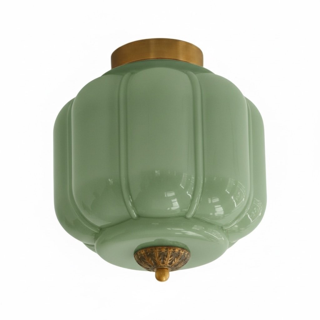 Vintage Eloise Milk Glass Flush Mount Ceiling Light - Vintage Charm Soft Glow T287