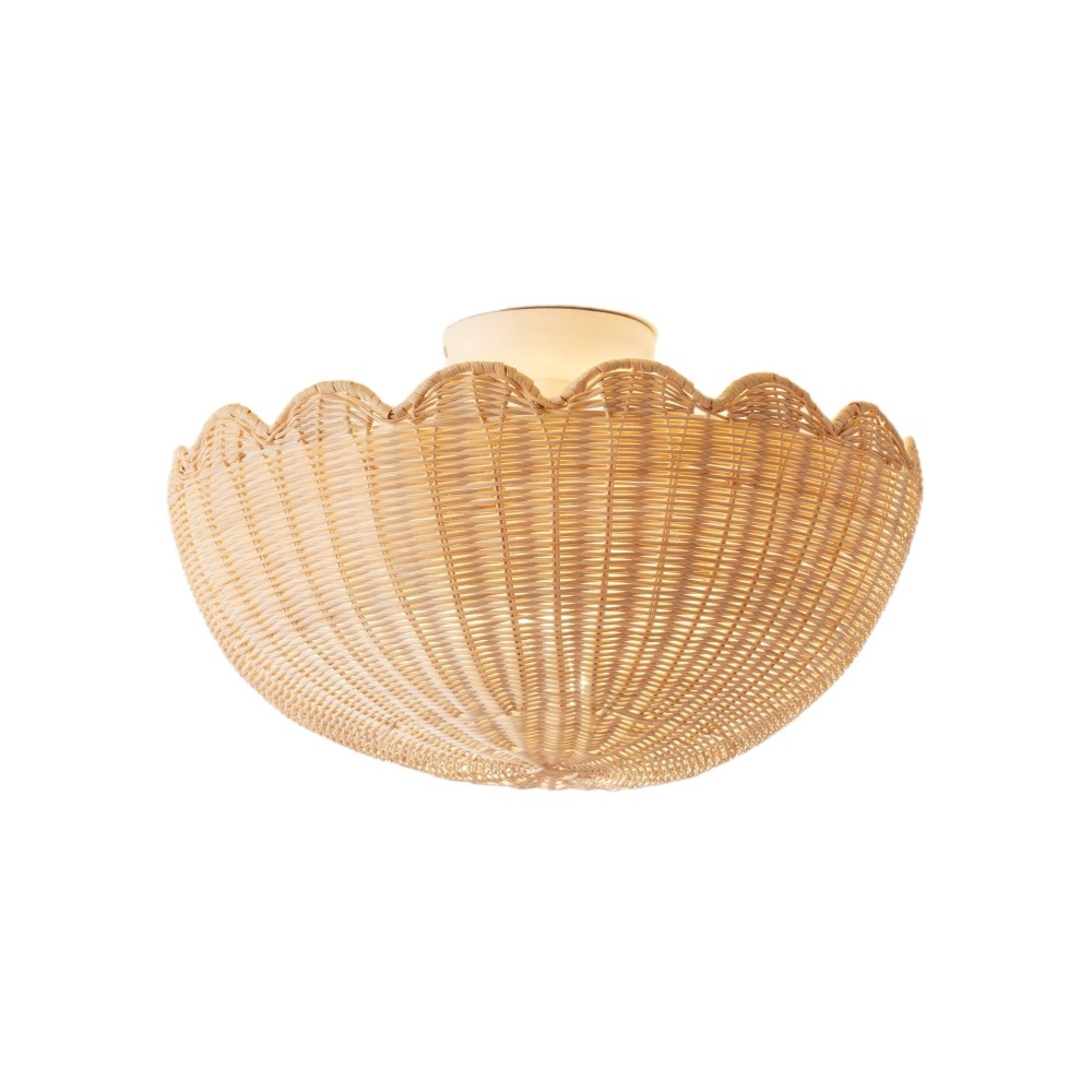 Olvara Rattan Bubble Flush Mount - Chic Ceiling Lamp for Home T205