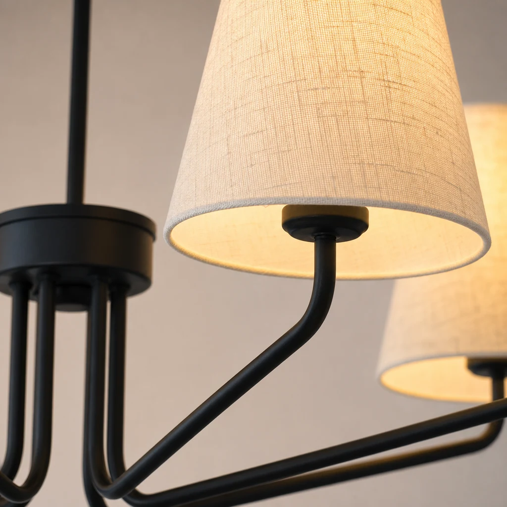 Zbliżenie klosza i korpusu lampy Kennedy Chandelier D501