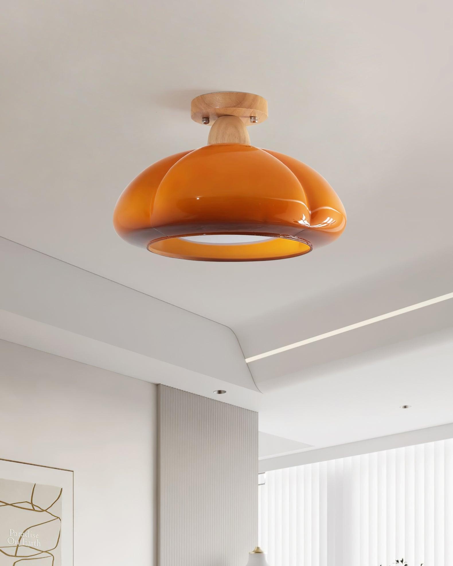 Pumpkin Glass Pendant Light For Kitchen M273