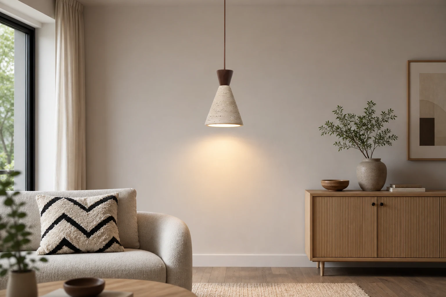 Lampa wisząca Cielo D148 we wnętrzu lifestylowym