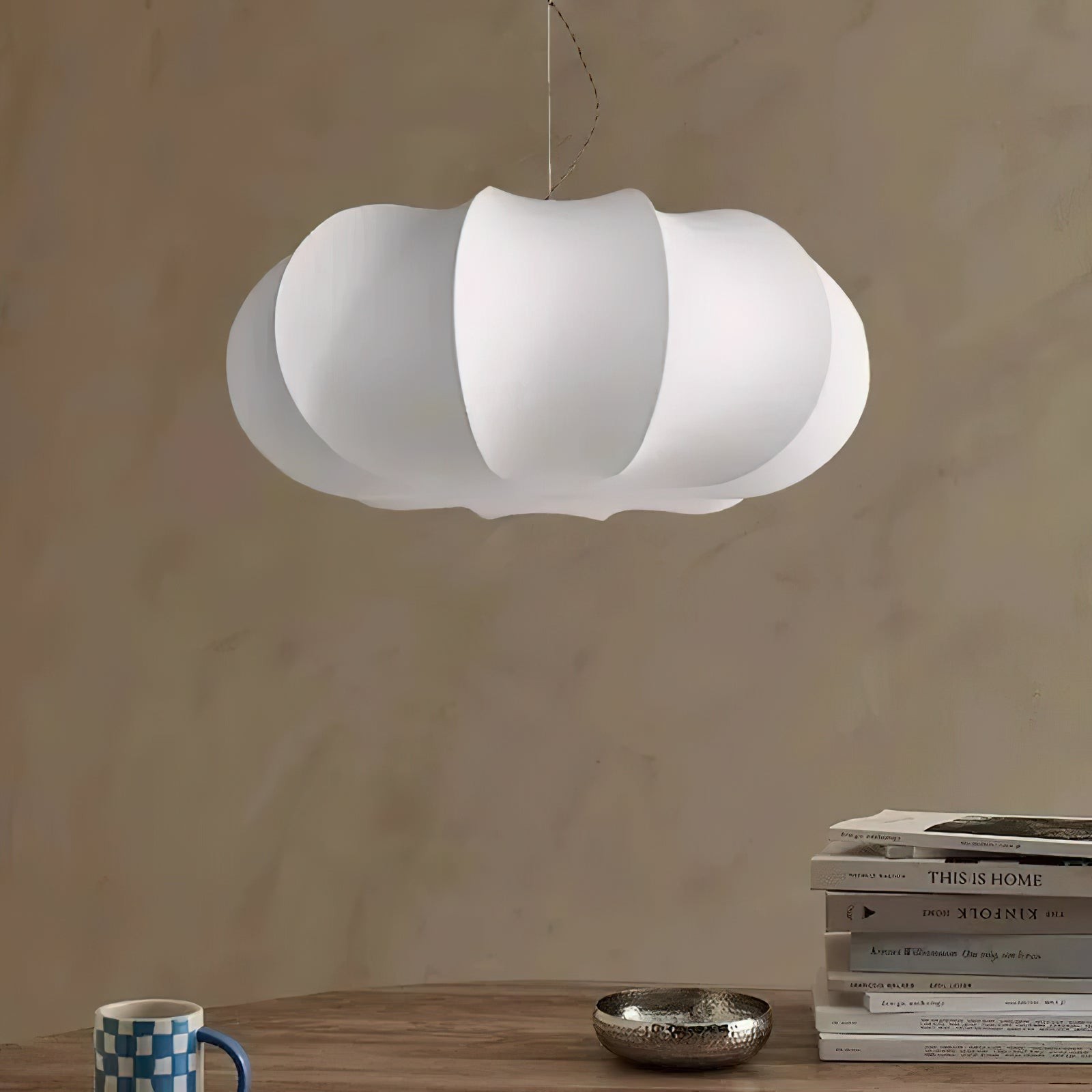 Modern Creative Flat Round Silk Pendant Lamp M125