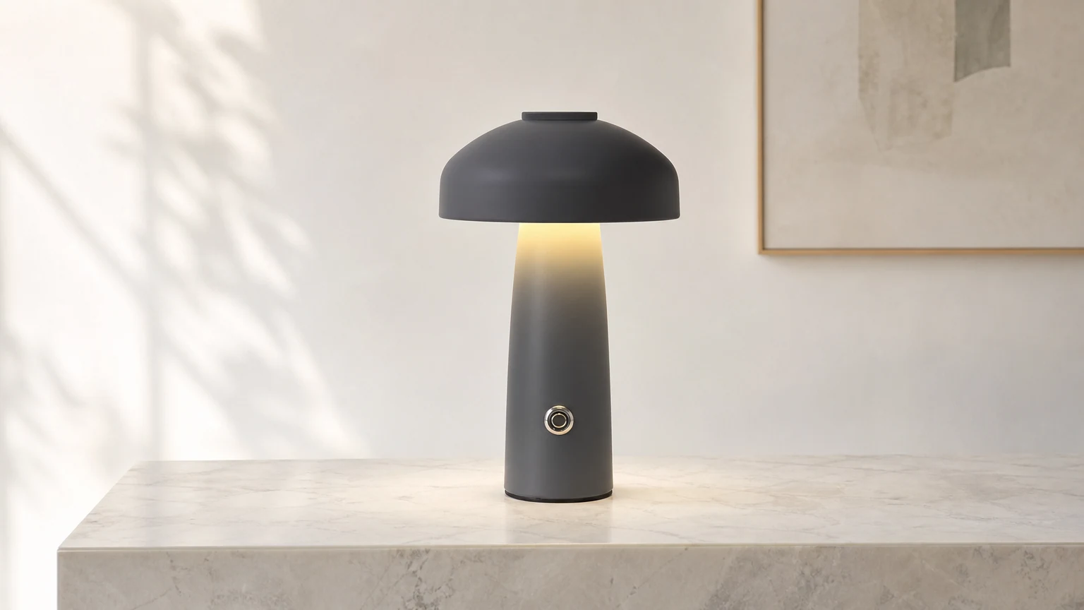 Lampa stołowa na baterie M60 z wbudowaną baterią w ciepłym pomieszczeniu