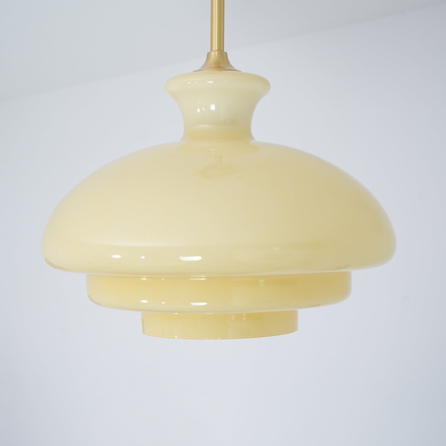 Round Yellow Stylish Simple Glass Pendant Lamp M36