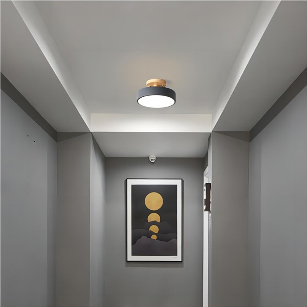 Nordic Macaroon Wooden Round Ceiling Lamp S82
