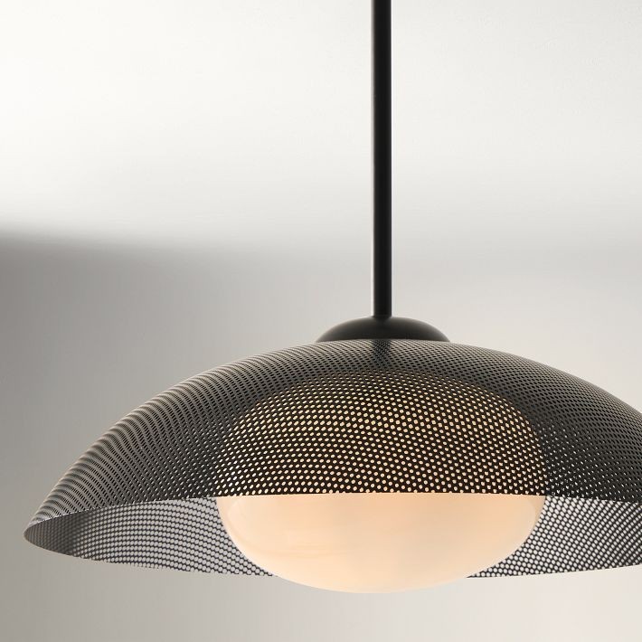 Elorina Pendant Light - Perforated Metal Shade, Champagne Bronze T042