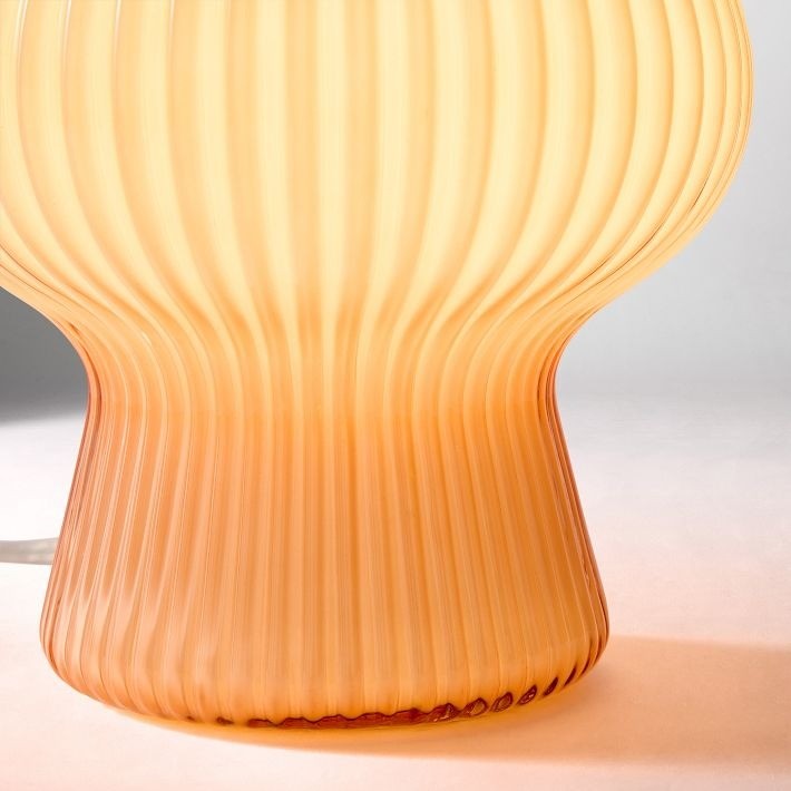 Novarise Ribbed Glass Table Lamp – Textured Glass Accent Lighting T219