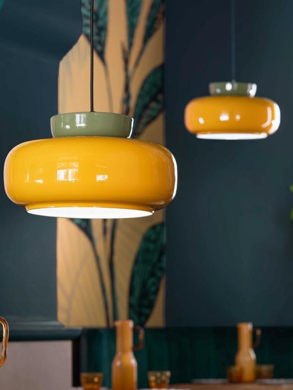 Fiesta Colorful Bowl-Shaped Ceramic Pendant Light for Dining Room T068