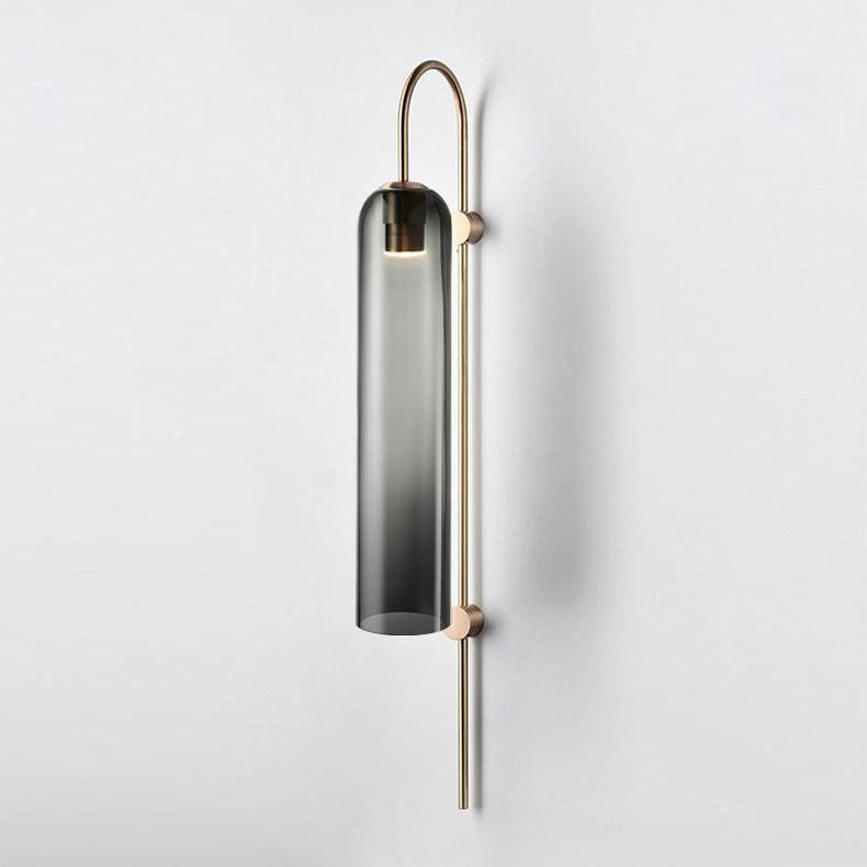 Glass Float Glide Cylindrical Wall Lamp for Bedroom