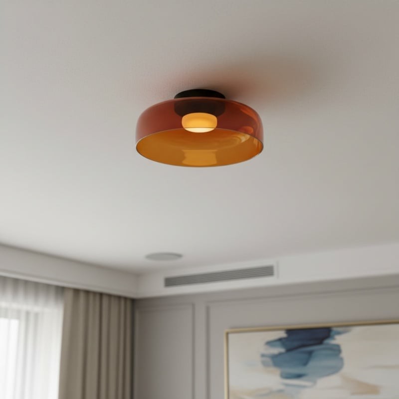 Celestial Modern Glass Ceiling Light - Nordic Design  Glass Disc Fixture for Bedroom and Dining T585