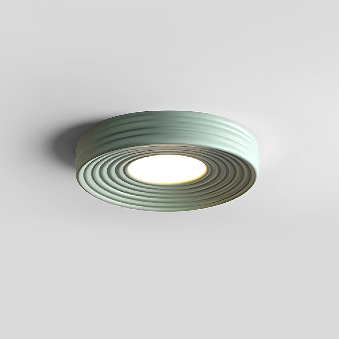 Cream Ribbed Three-color Changing Ceiling Light M392