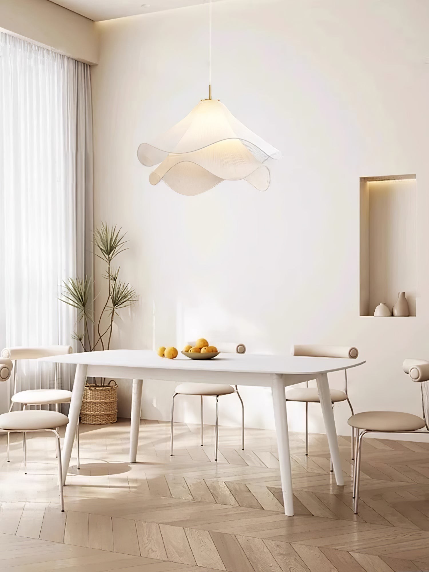 Ethereal Elegant Floral Pendant Light - Adjustable Modern Ceiling Fixture for Living Rooms T087