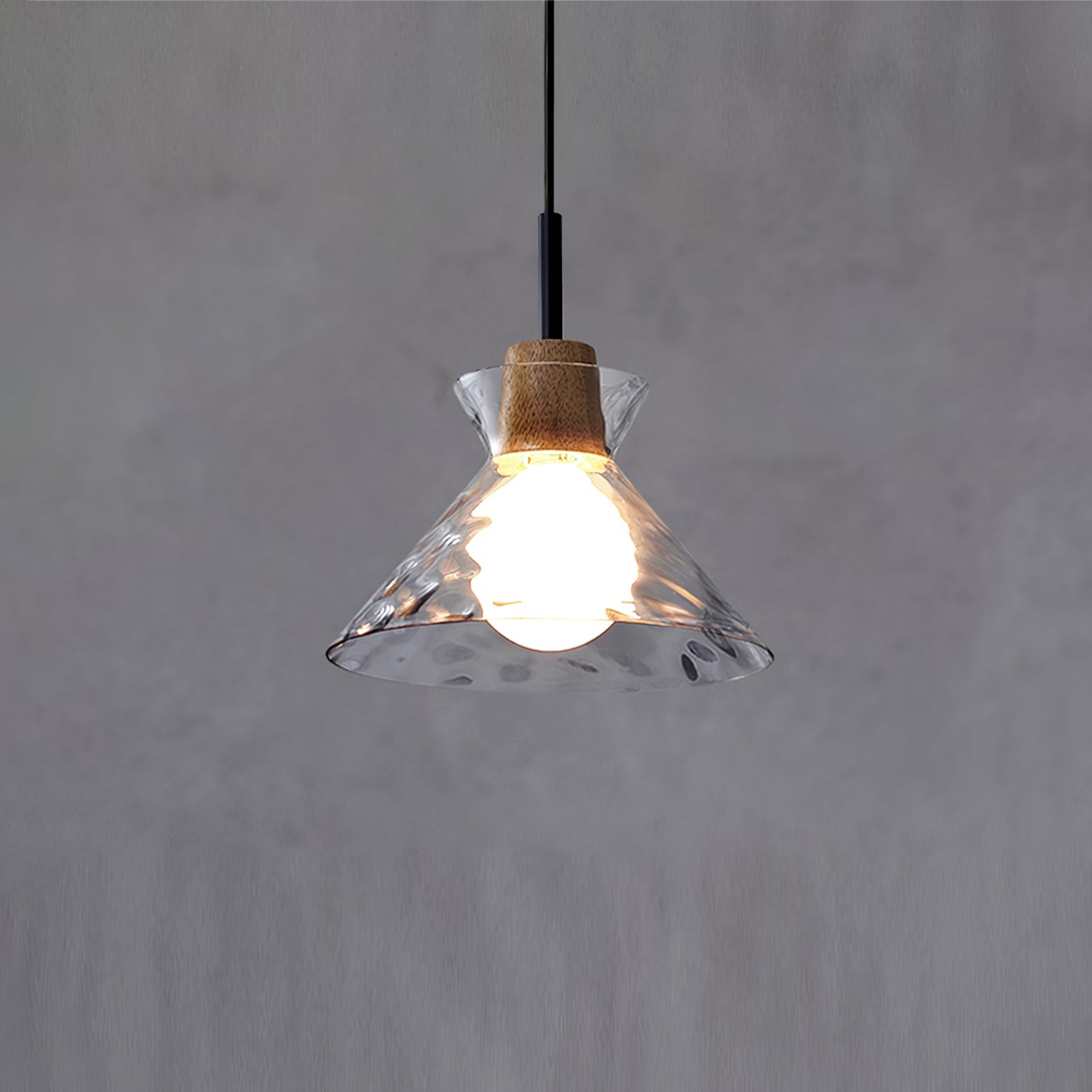 Modern Water Ripple Transparent Glass Pendant Lamp M116