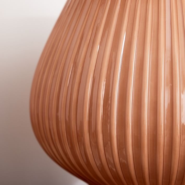 Novarise Ribbed Glass Table Lamp – Textured Glass Accent Lighting T219