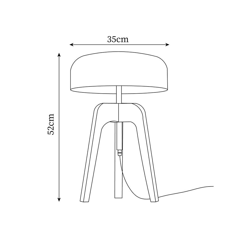 Minimalist Wood Tripod Table Lamp M319