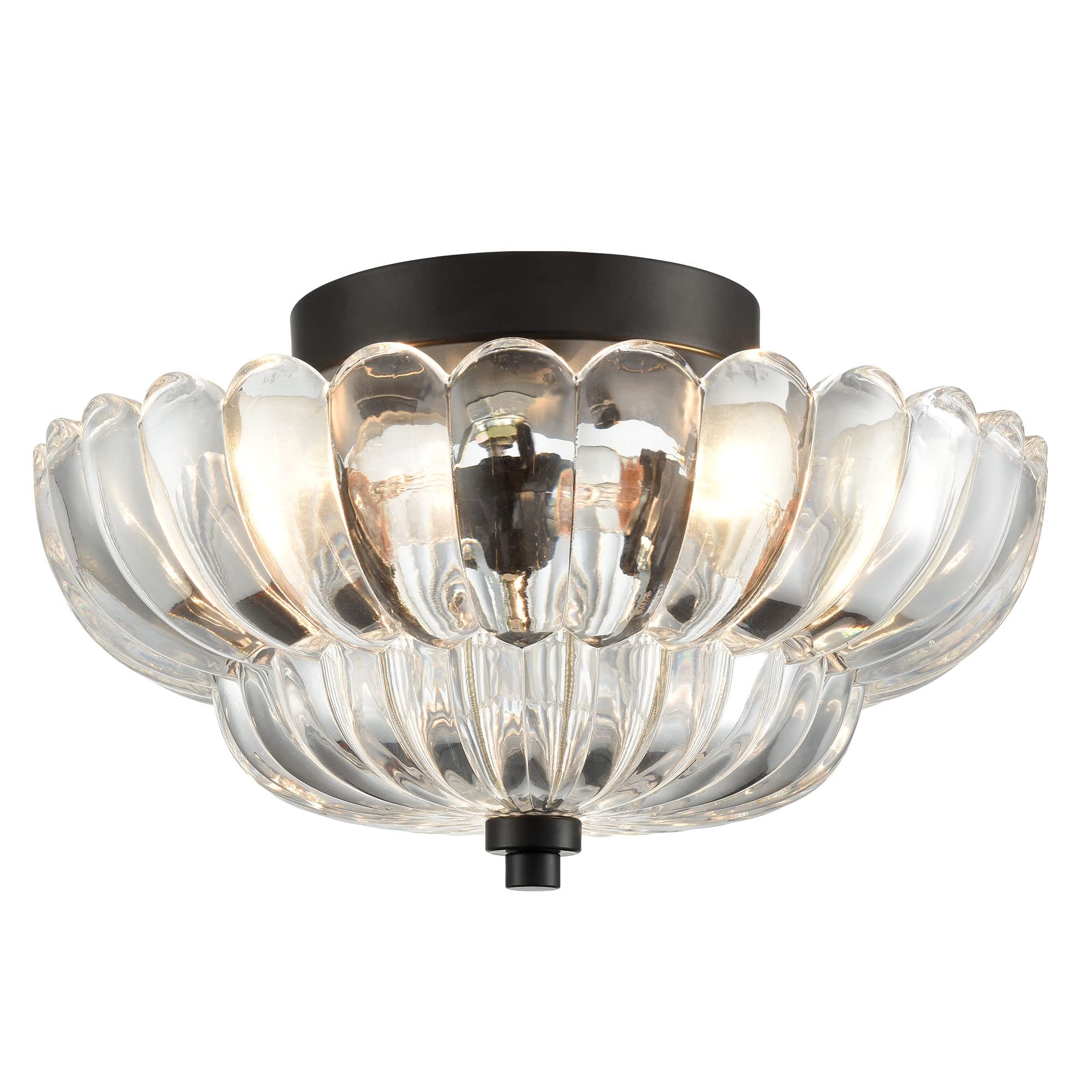 Orilanavo Semi Flush Mount Ceiling Lights Umbrella Shape Glass Lamp G58