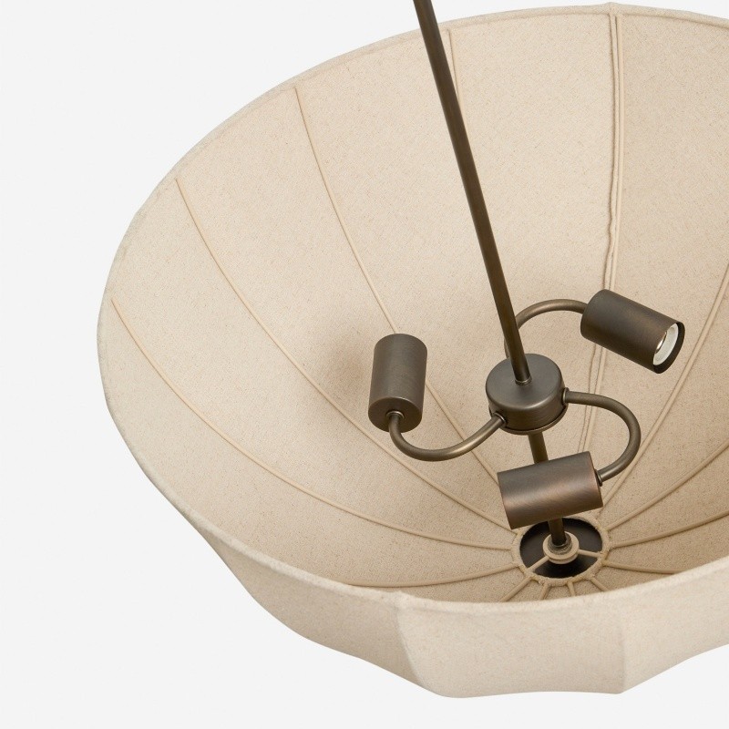 Lumarys Pendant / Flush Mount Lamp - Botanical-Inspired Linen Shade for Dining Area or Living Room T658