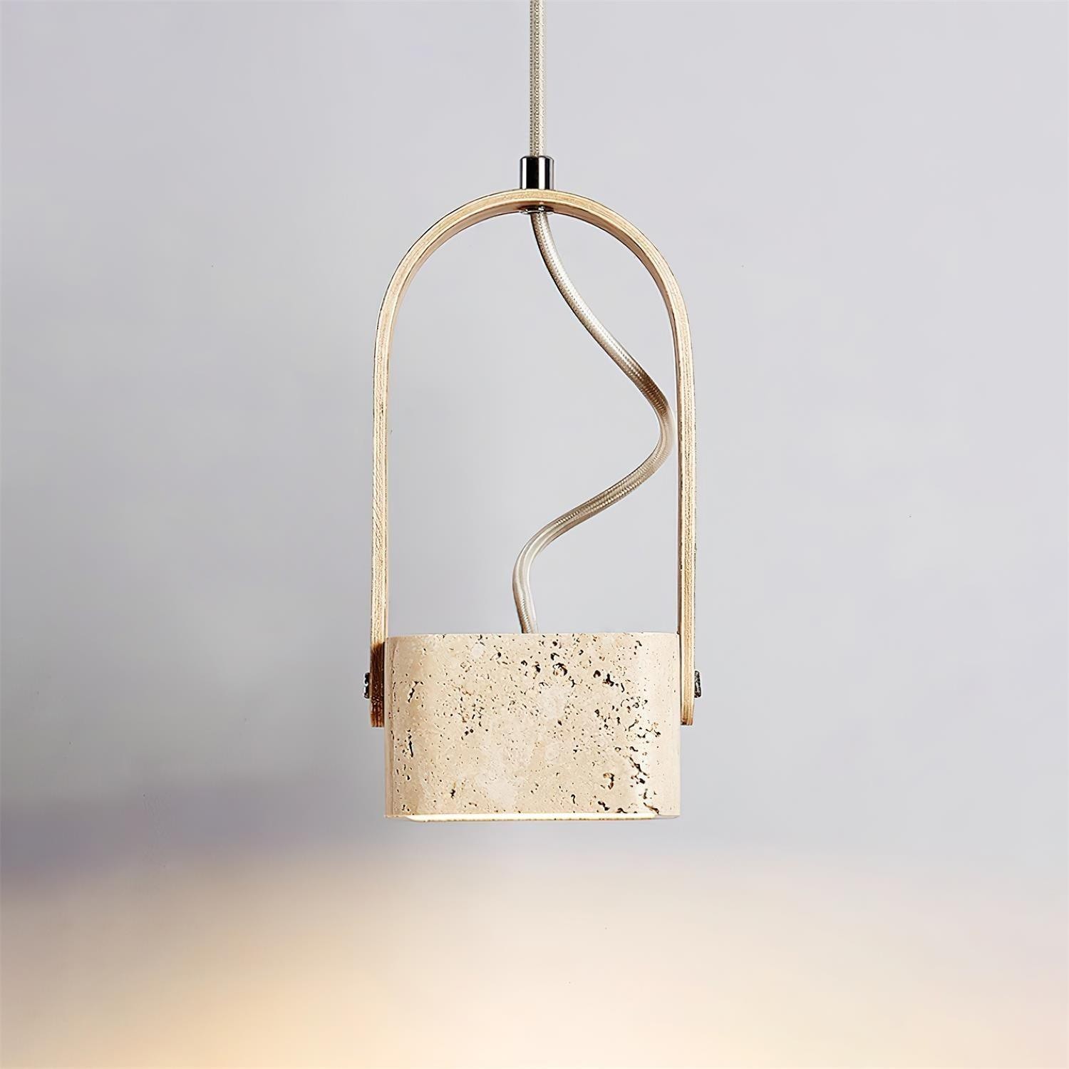 Geometric Yellow Travertine Pendant Lamp M368