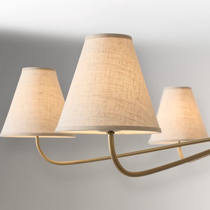 Fibura Elegant Linen Shade Chandelier – Modern Design for Living Room & Office T247