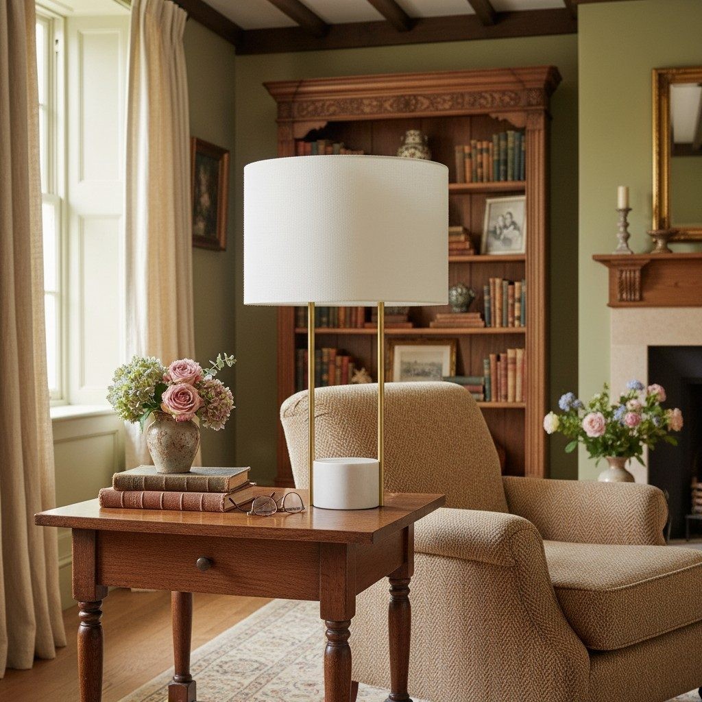 Luma Minimalist Industrial Table Lamp and Floor Lamp - Metal Frame with Soft Fabric Shade T630