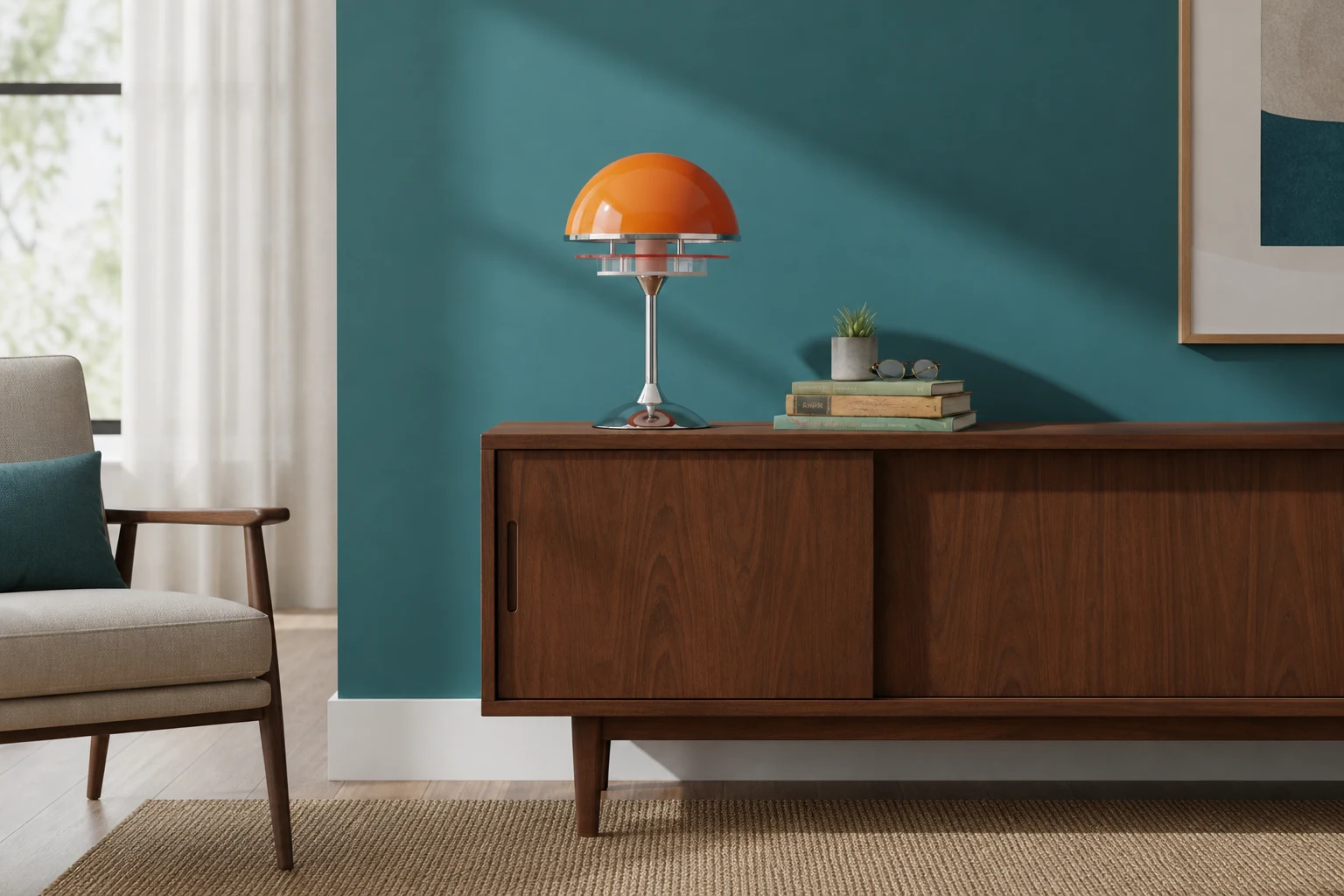 Lampa stołowa Afterglow w scenie lifestylowej opartej na produkcie w kontekście