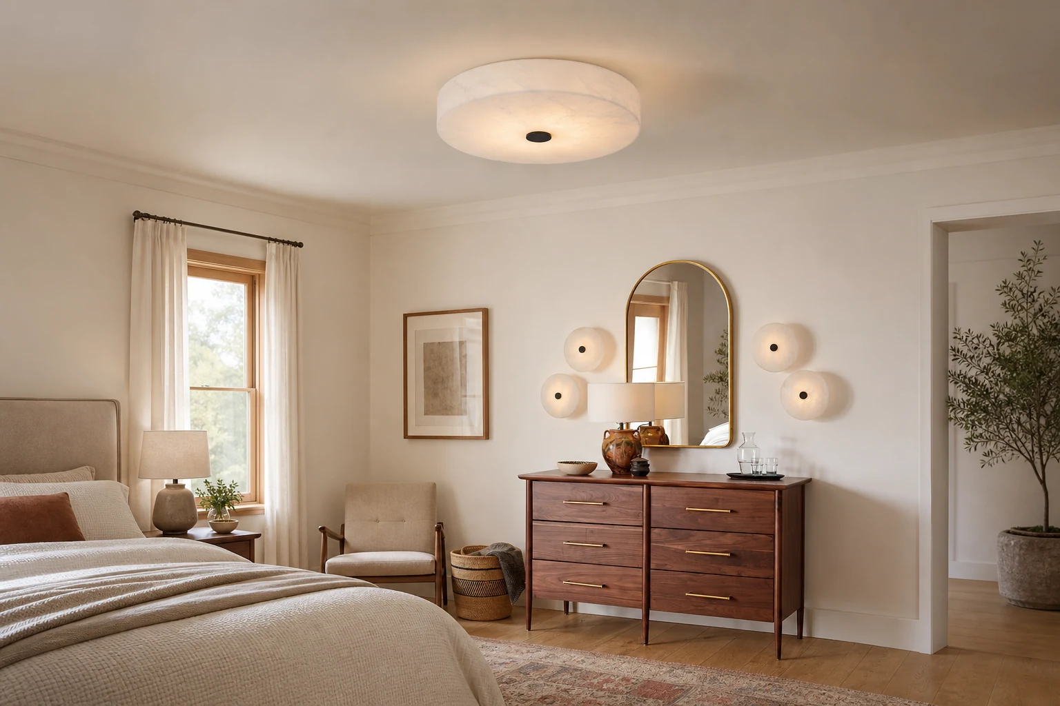 Scena w stylu lifestylowym z lampą sufitową Ankeny