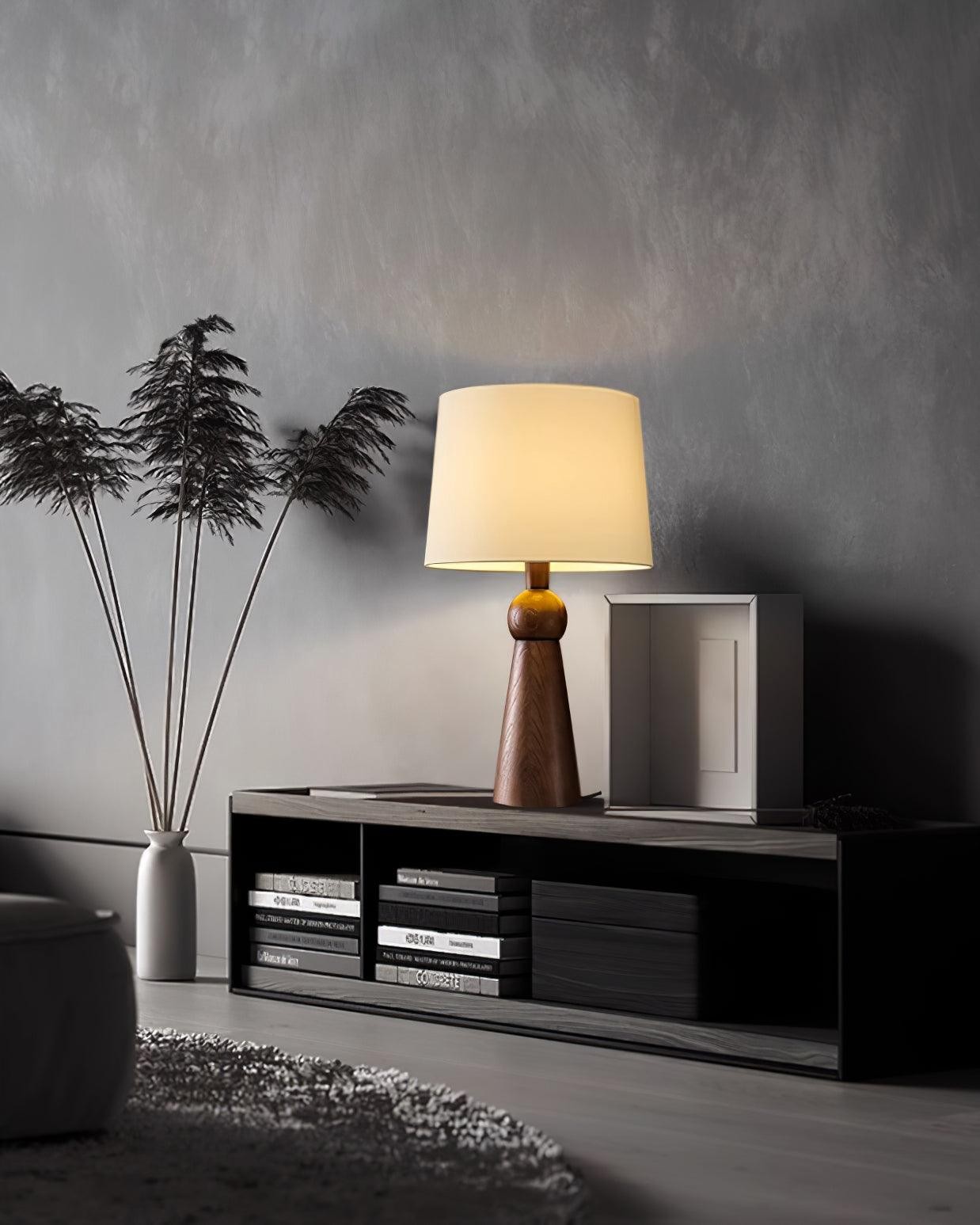 Nordic Retro Solid Wood Fabric Table Lamp M87
