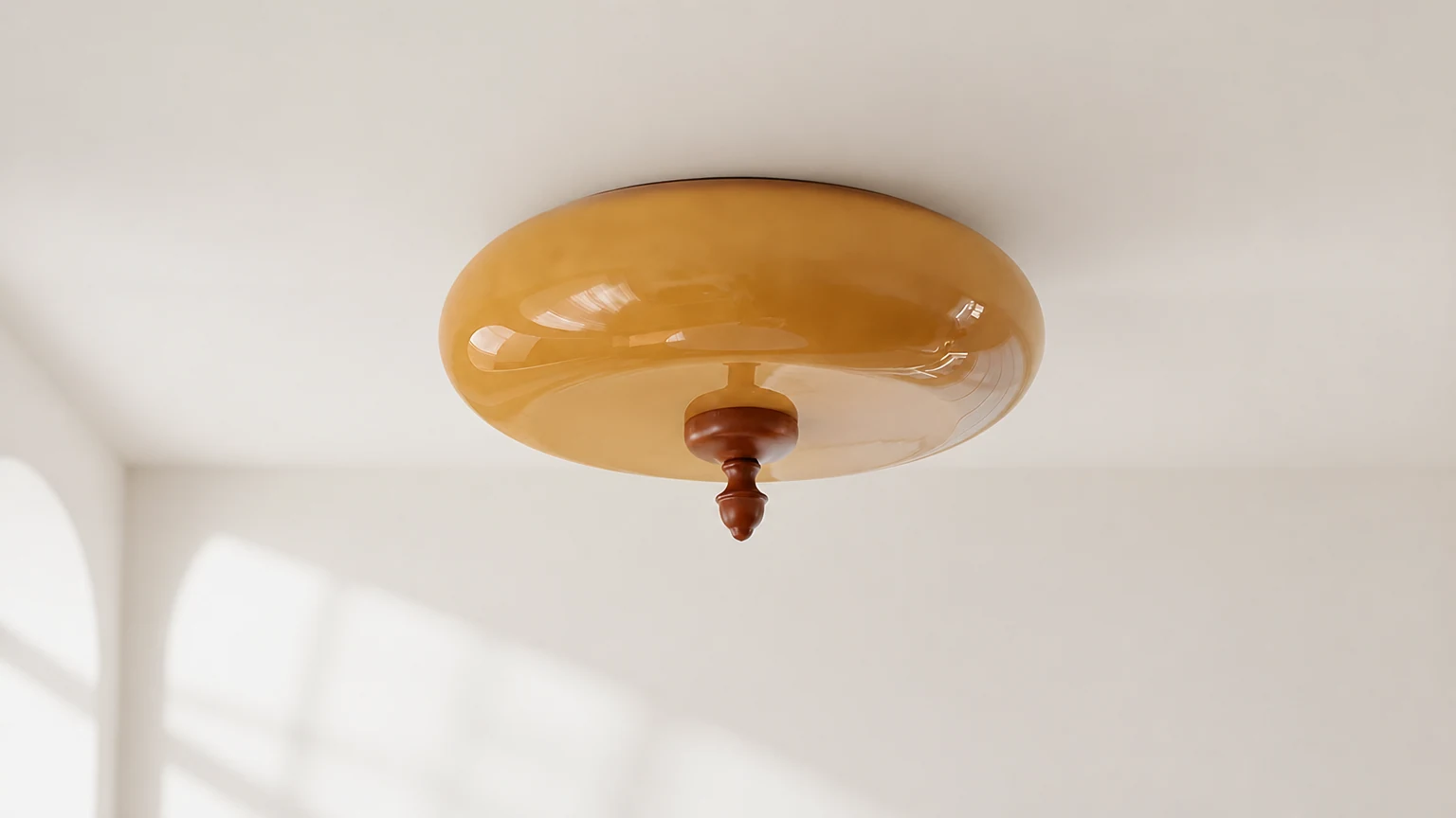 Lampa sufitowa Honeydrift D295 pokazana w ciepłej scenie wnętrza