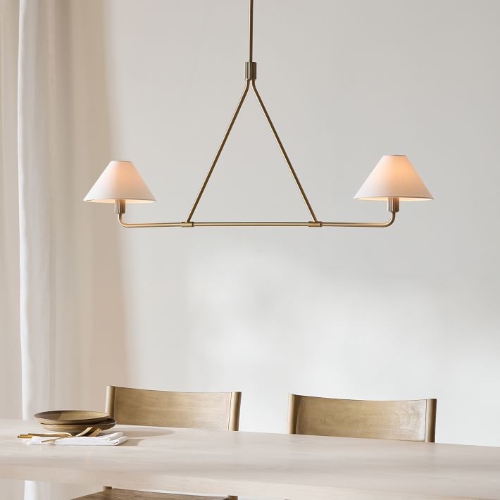 Diora Sleek Metal & Fabric Chandelier for Dining Room T038