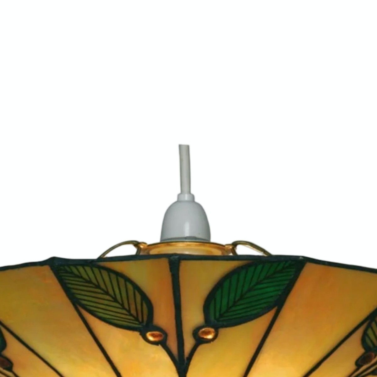TF Harken Tiffany Style Leaf Pendant Shade Stained Glass Lamp Shade for Living Room and Bedroom T644