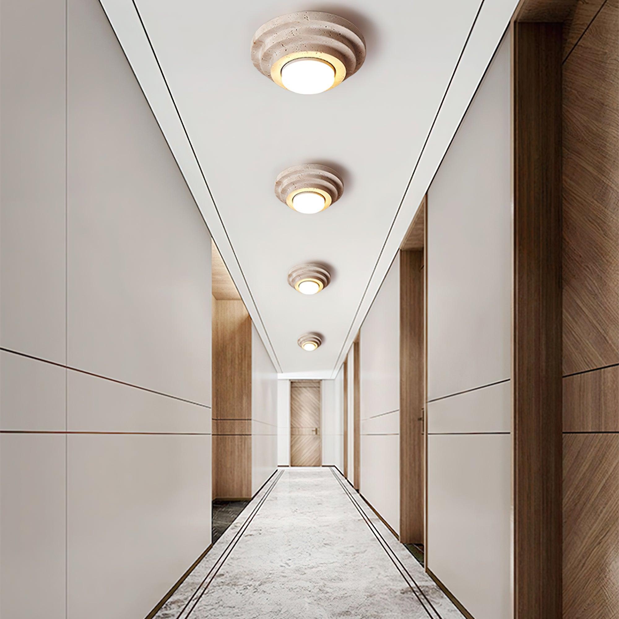 Aperture Travertine Ceiling Light D895