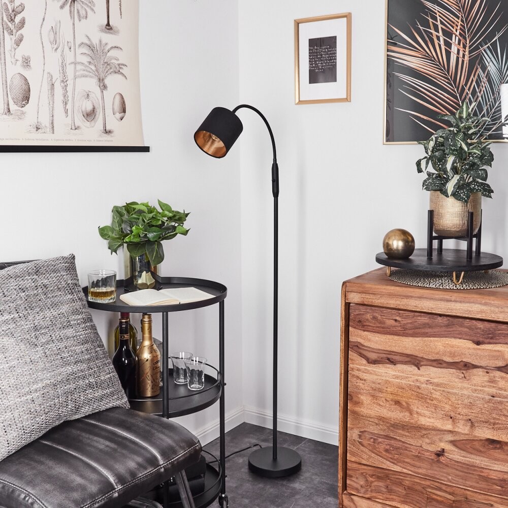 Metal Matte Black Fabric Shade Floor Lamp S67