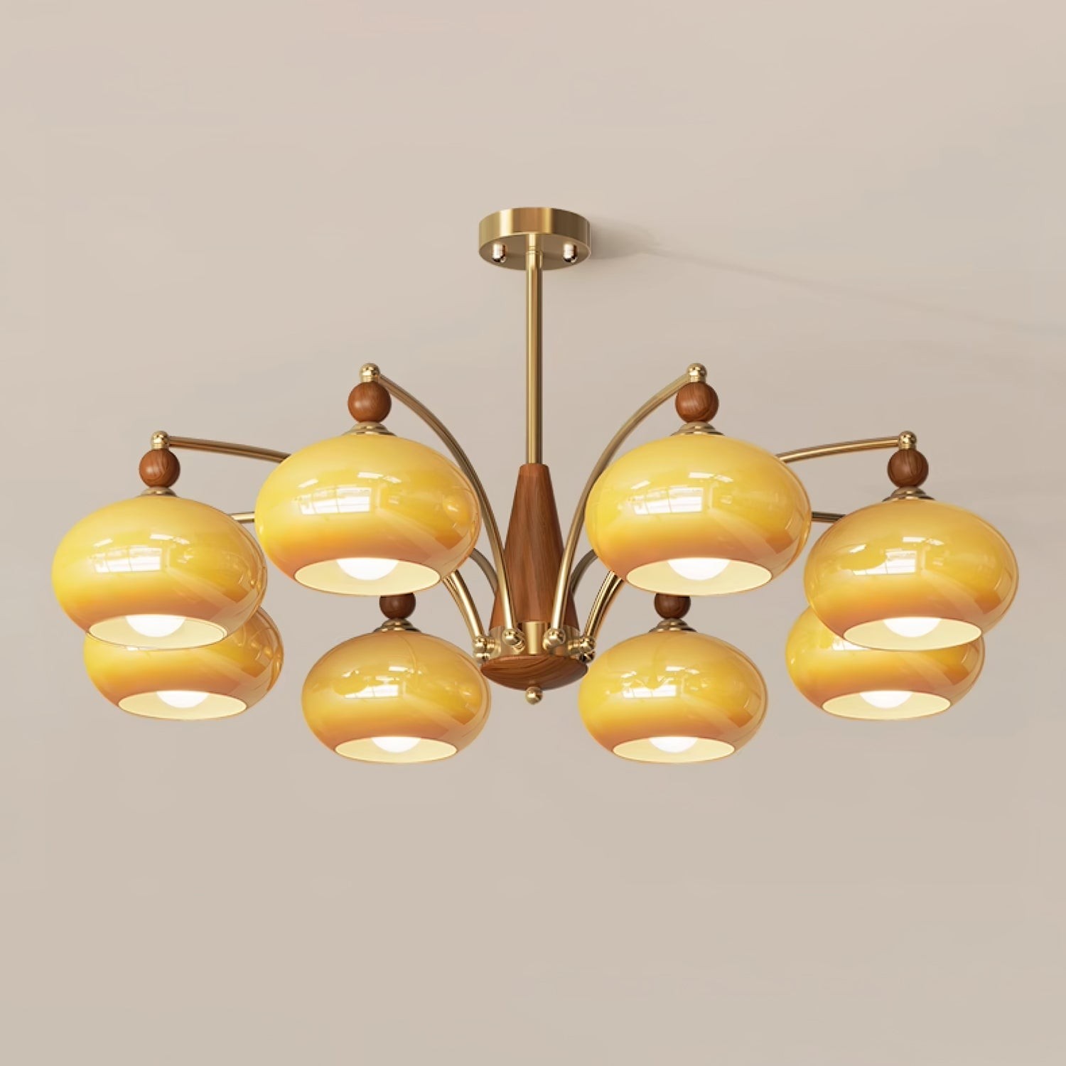Vintage Multihead Persimmon Chandelier M431