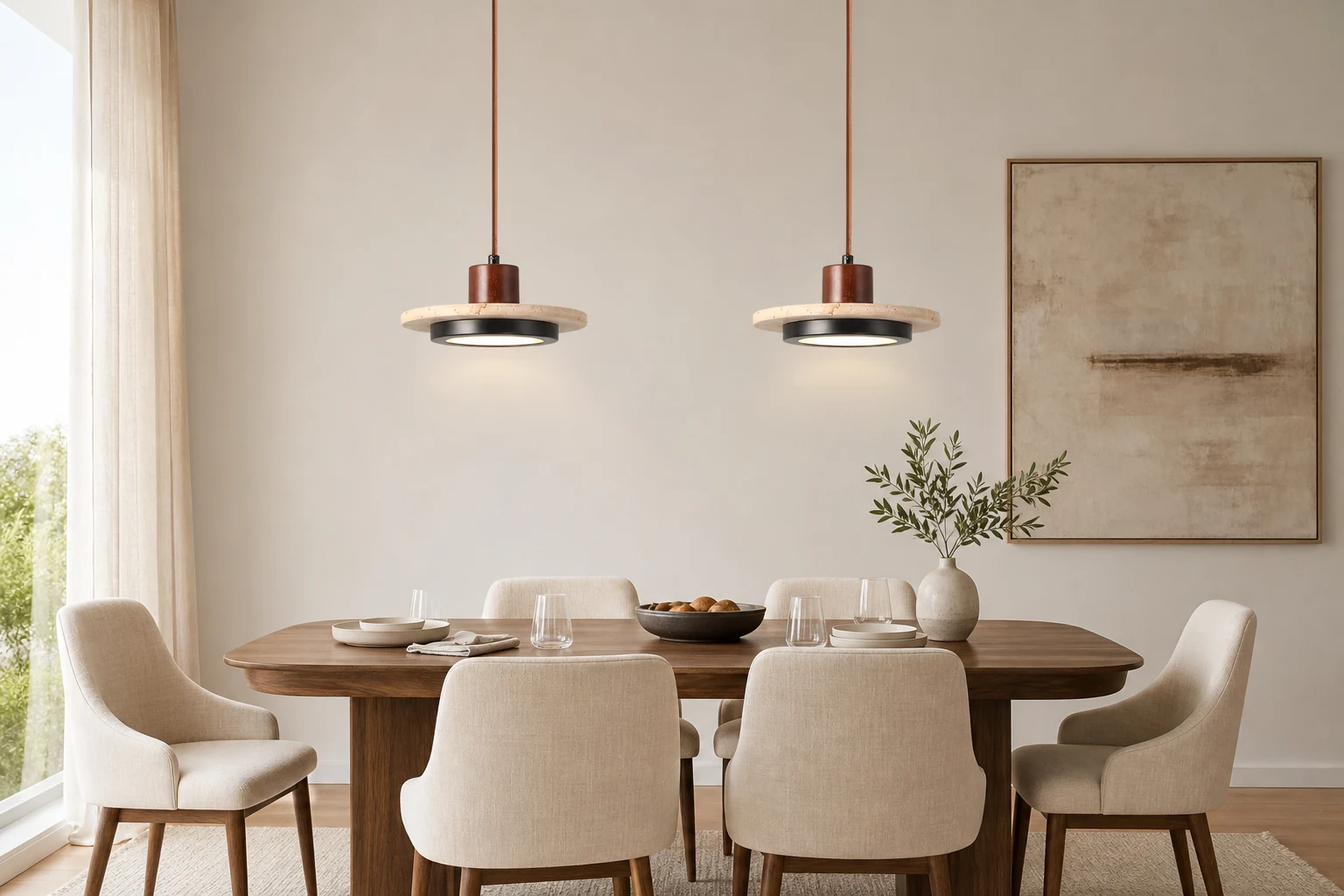 Kreatywna lampa wisząca LED Retro Regular Disc M254 w stylowym wnętrzu