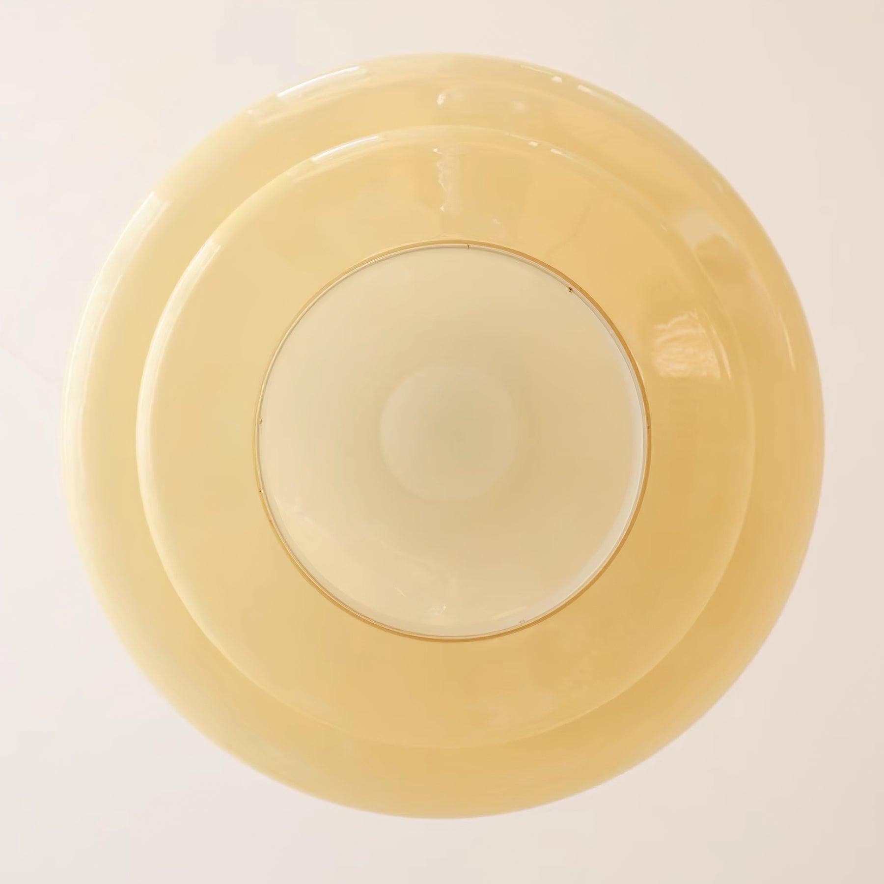 Round Yellow Stylish Simple Glass Pendant Lamp M36