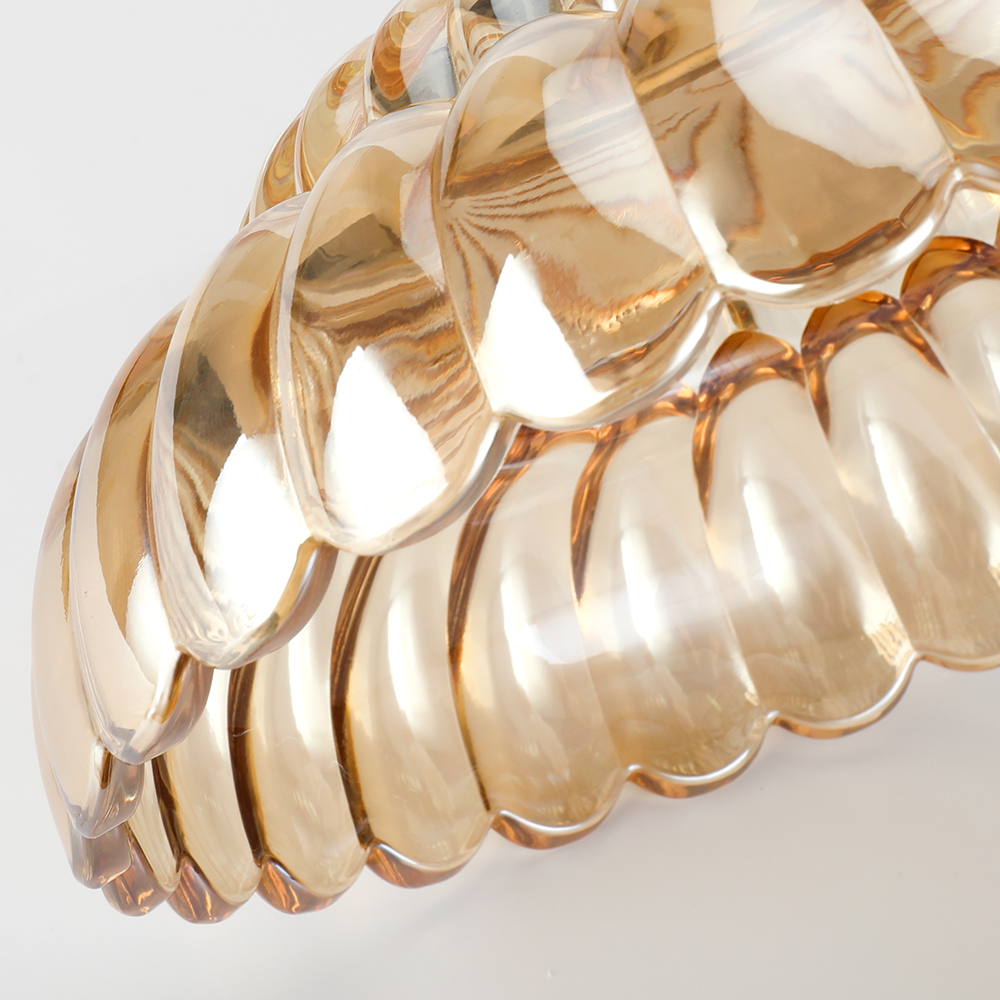 Orilanavo Semi Flush Mount Ceiling Lights Umbrella Shape Glass Lamp G58