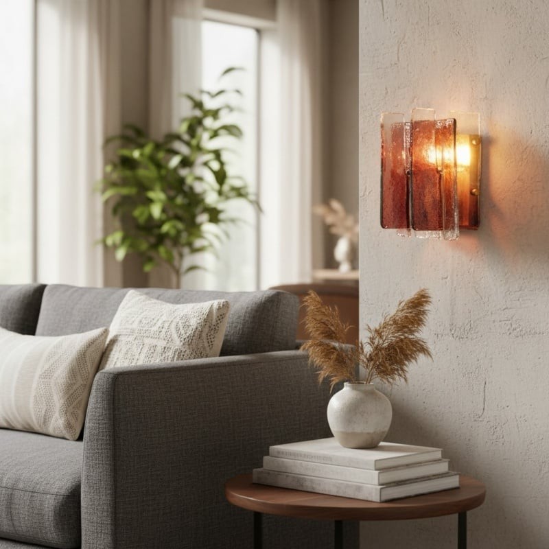Lumiridge Modern Wall Light - Minimalist Design Metal Glass Fixture for Living Room T572