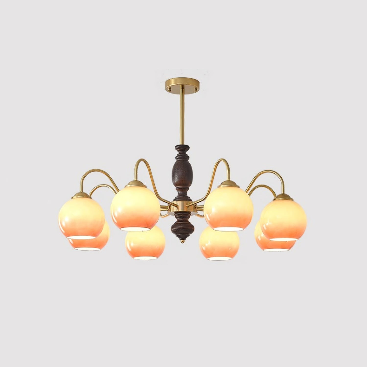French Medieval Style Caramel Orb Chandelier M82