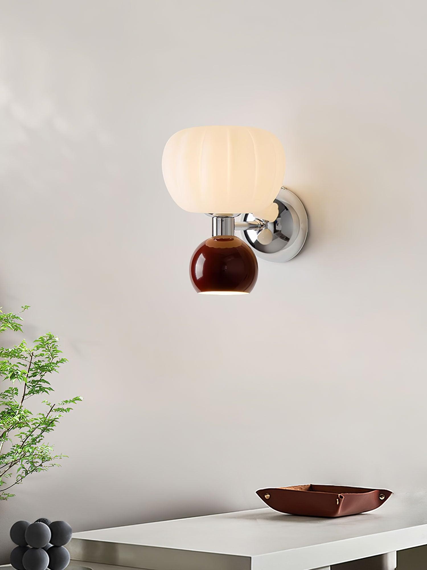 Cream Style Bedroom Bedside Pumpkin Wall Sconce M540