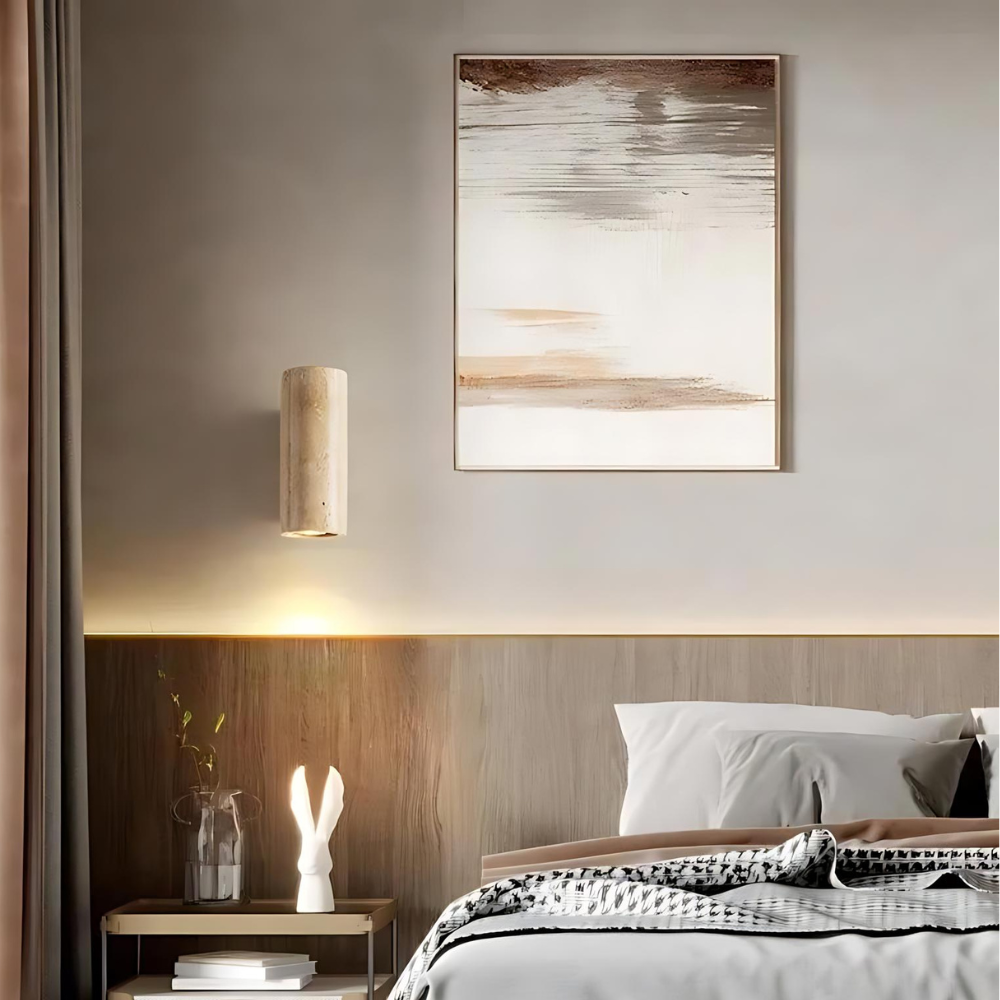 Wabi-Sabi Aura Travertine Wall Light D798