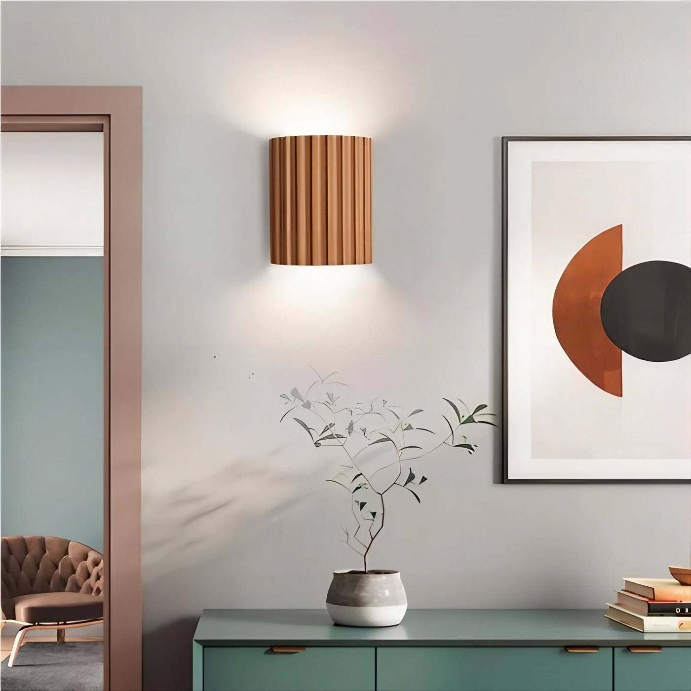 Scandinavian Ribbed Resin Fluted Wall Lamp S92
