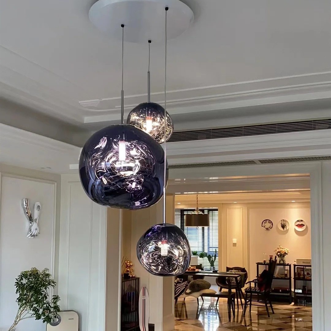 Dynamic Surface Pendant Light For Living Room S09