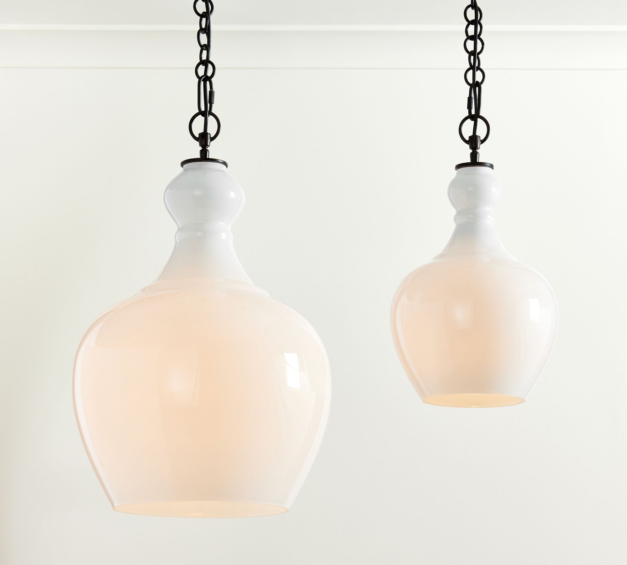 Lawson Glass Pendant Light - Recycled & Milk Glass with Bronze Accent T108