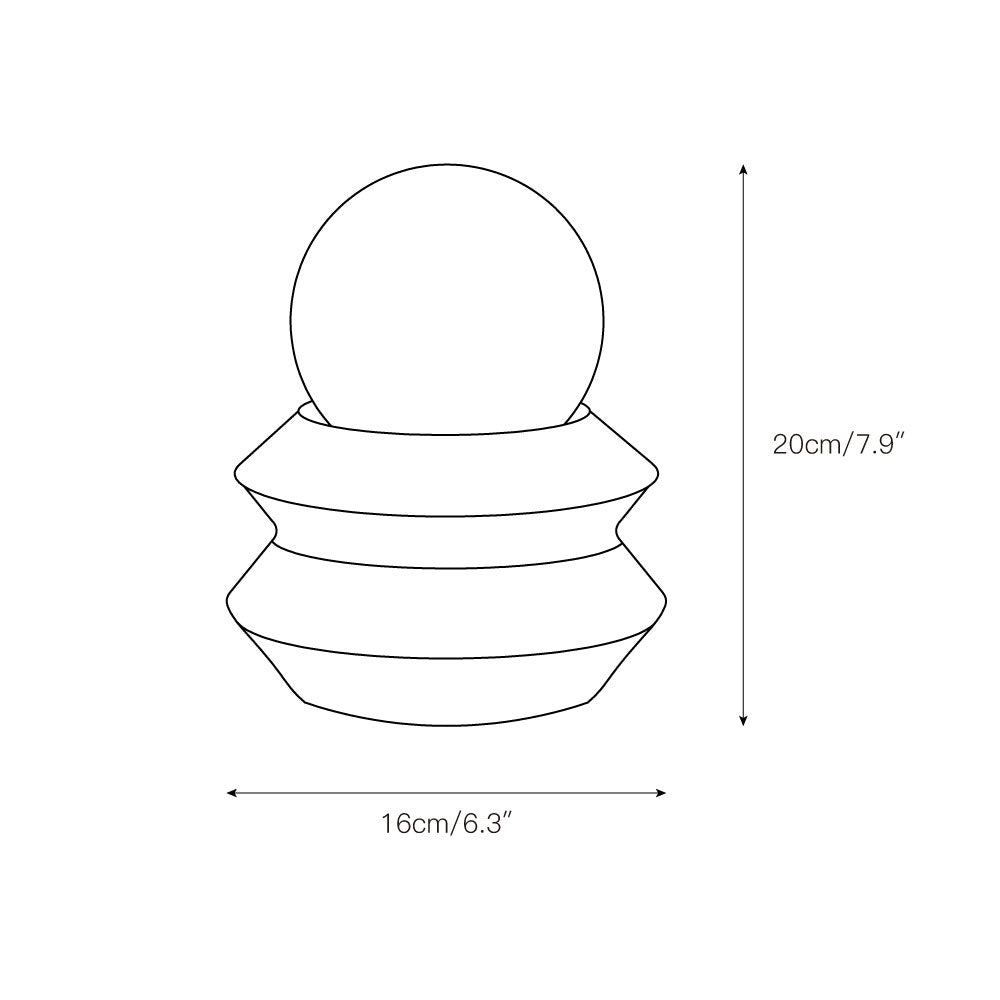 Fin Travertine Table Lamp (Built-in Battery) D660