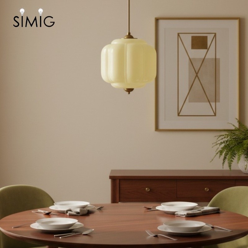 Vintage Cream Glass Pendant Light – Eloise Retro Chandelier S195