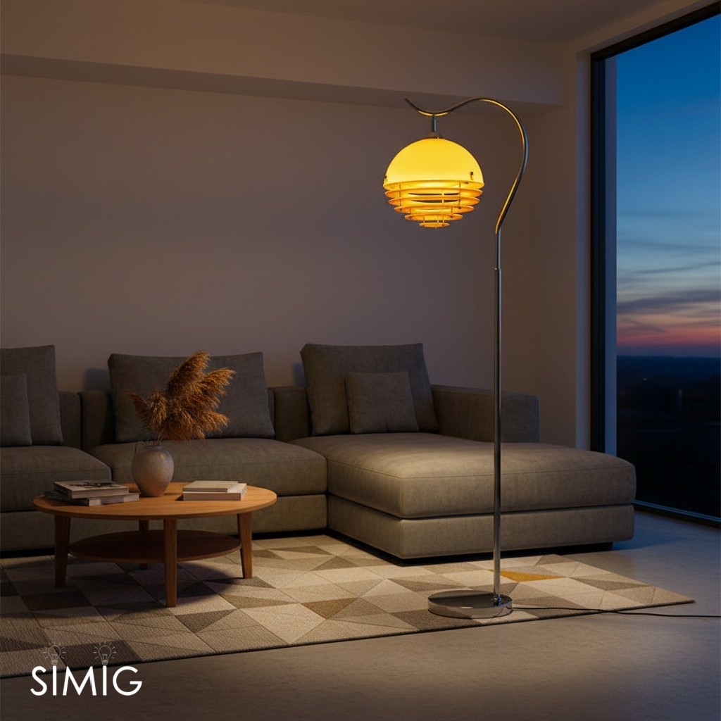 Bauhaus Acrylic & Glass Sunset Floor Lamp for Living Room G77