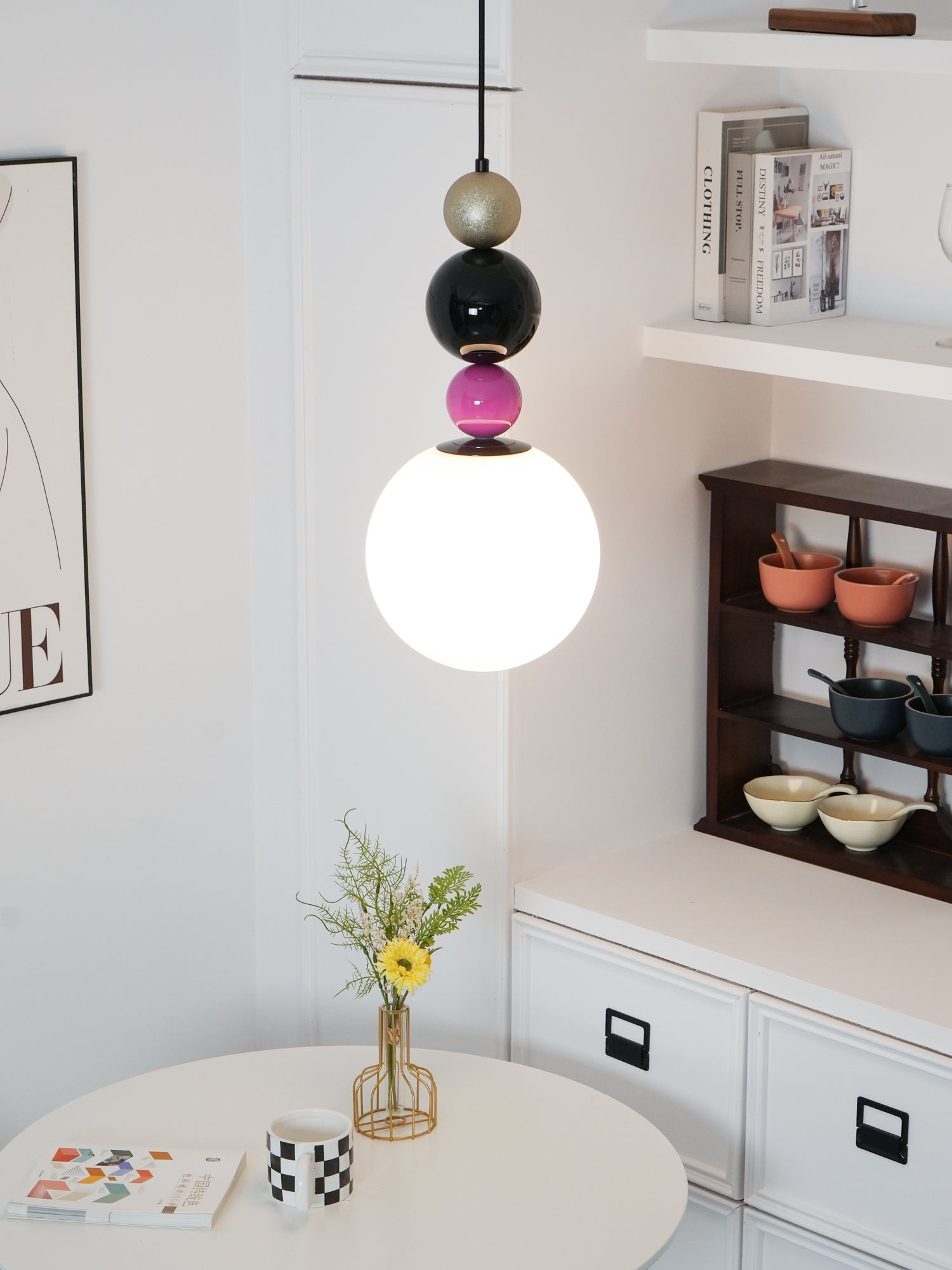Round Balls Stacking Pink Pendant Lamp M522