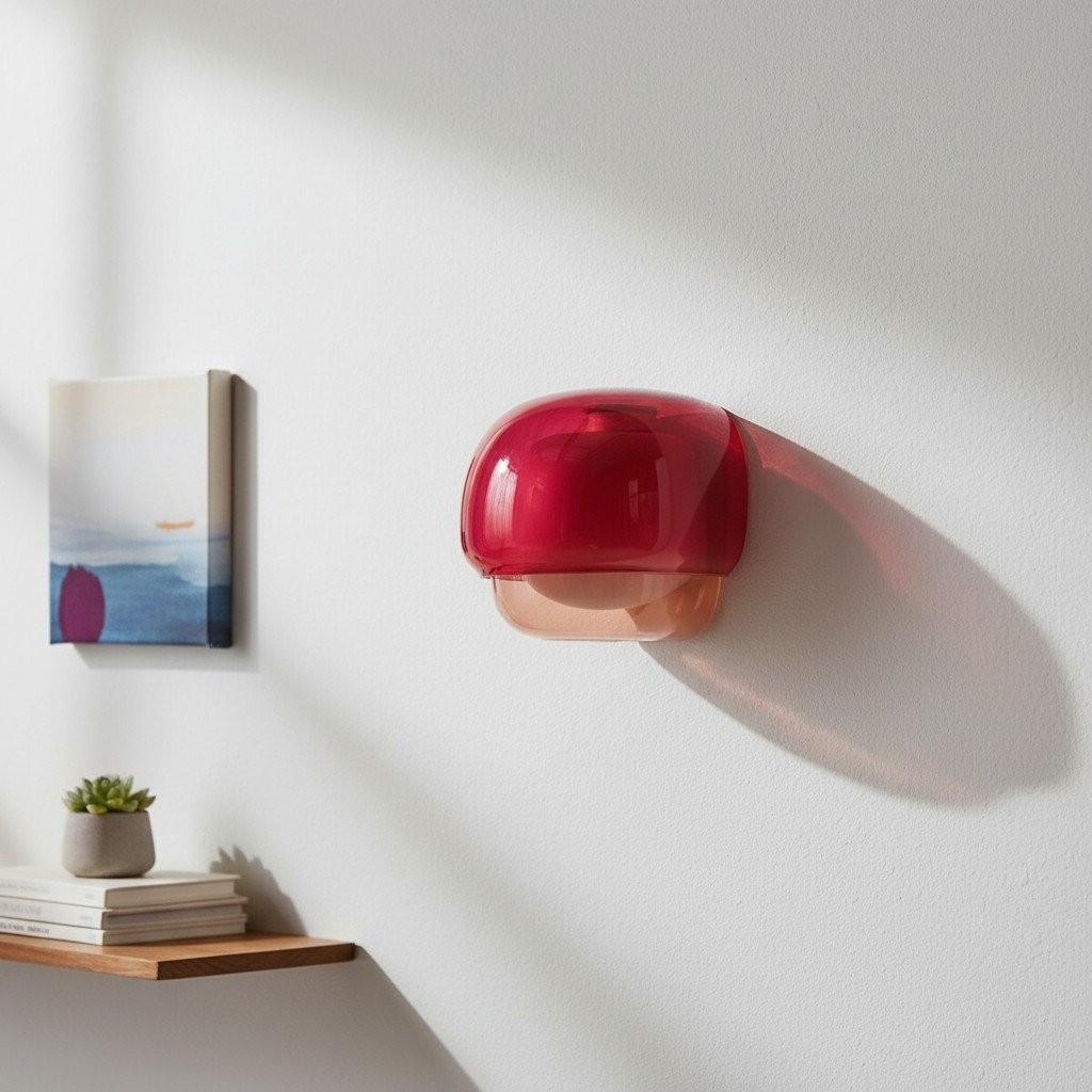 Clinco Colored Modern Vintage Glass Wall Lamp - Soft Mushroom Glow T416
