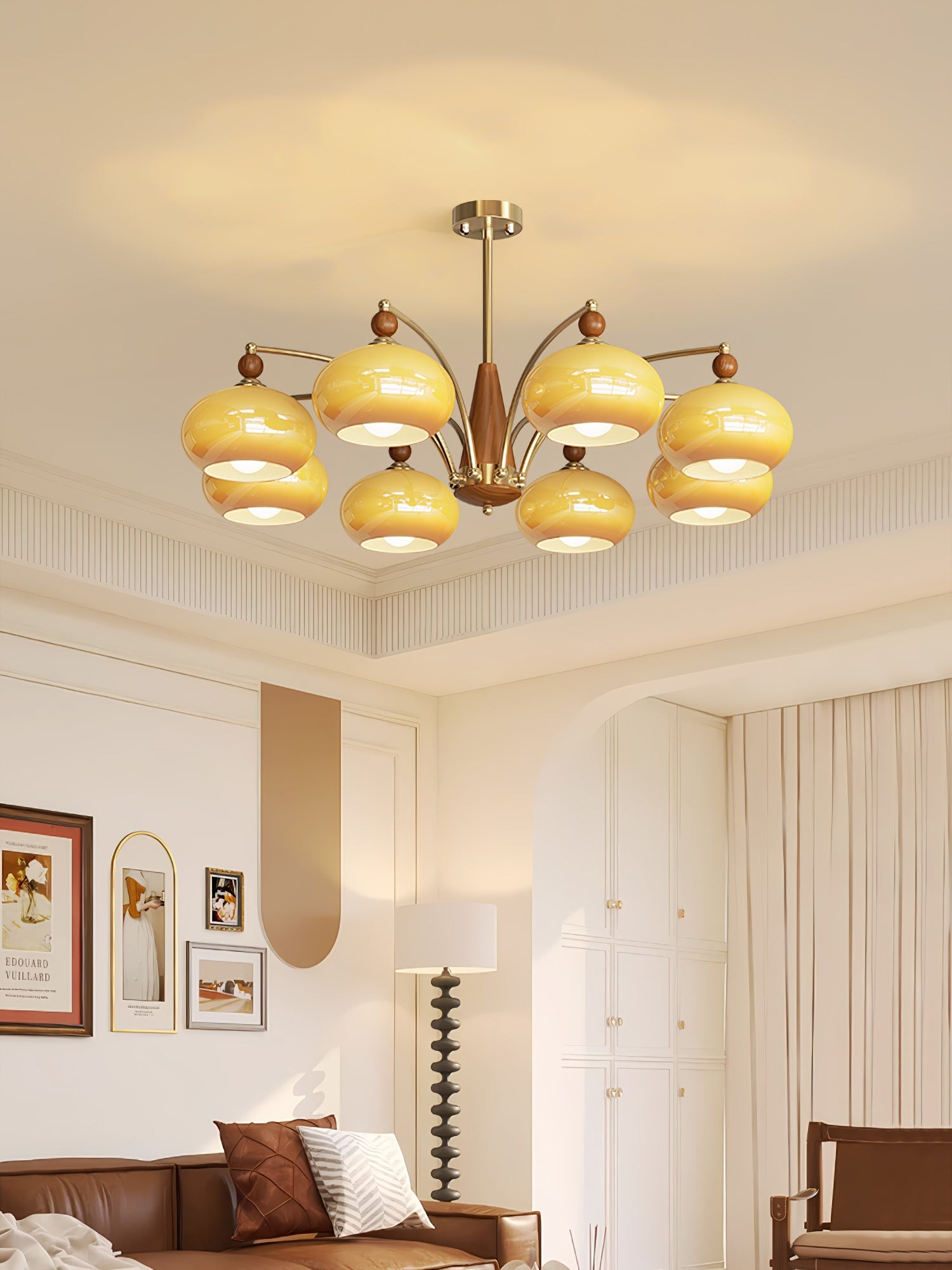 Vintage Multihead Persimmon Chandelier M431