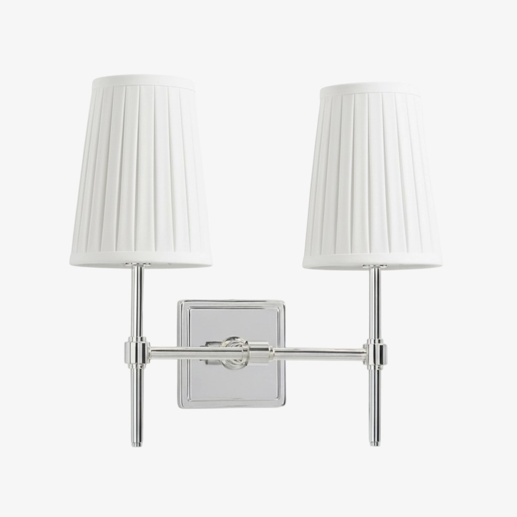 Derlina White Linen Shades Wall Lamp – Retro Metal Multi-Head Lighting Fixture T273